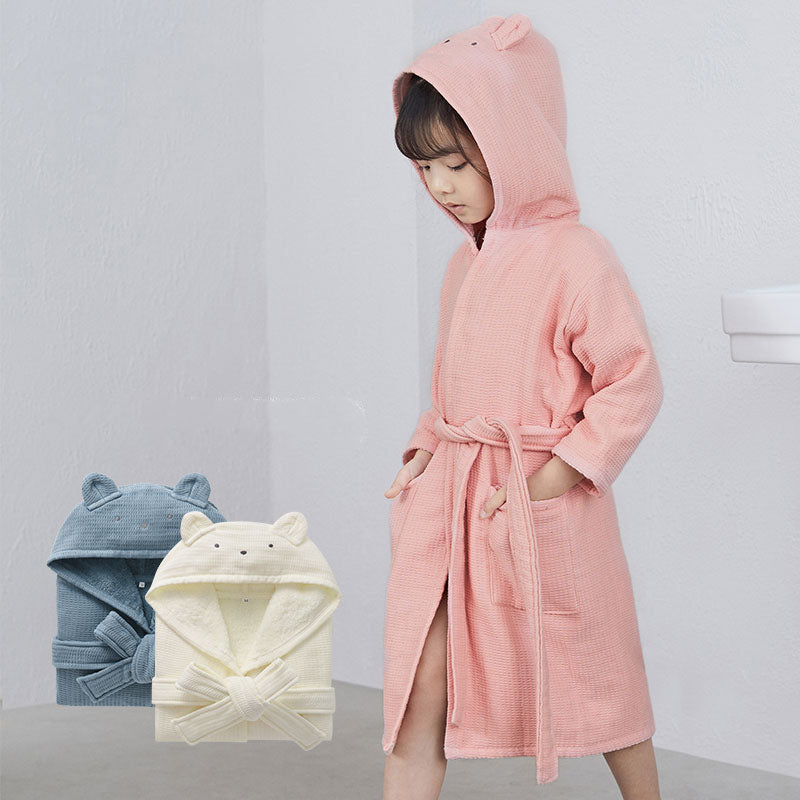 BearCloud – Kids Hooded Cotton Bathrobe