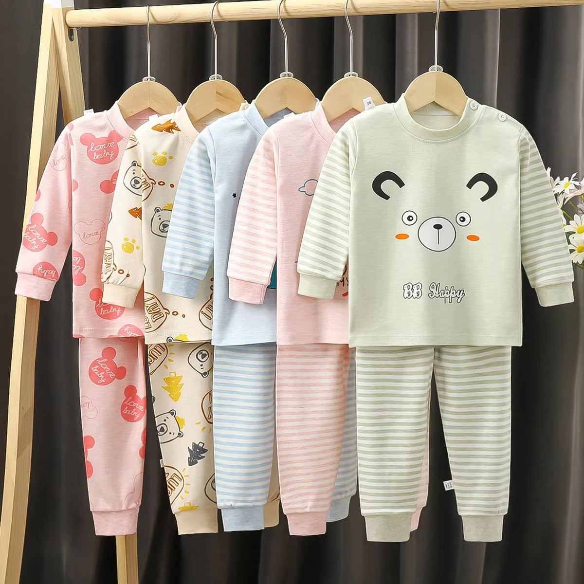 WarmNest – 2-Piece Kids Cotton Winter Pajama Set