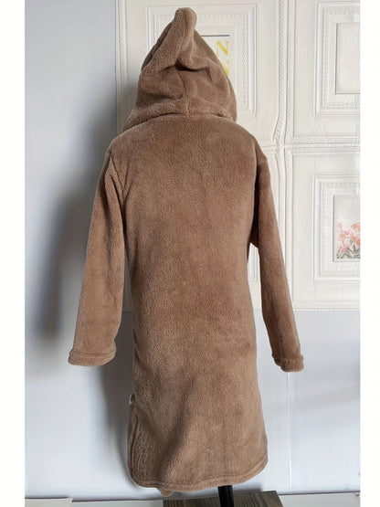 CozyCloud – Kids Hooded Flannel Bathrobe
