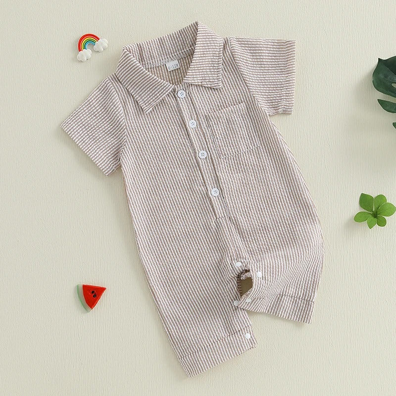 LittleGent – Baby Striped Shirt Romper