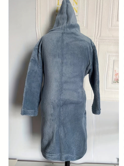 CozyCloud – Kids Hooded Flannel Bathrobe