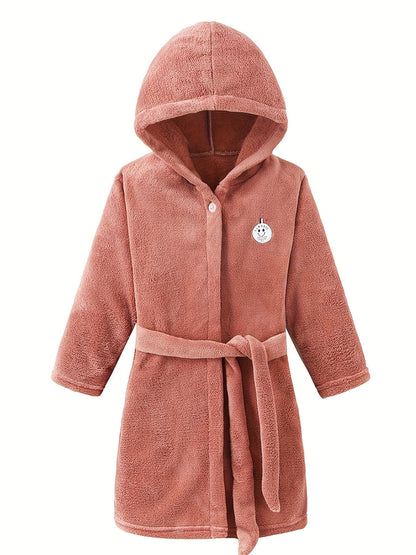 CozyCloud – Kids Hooded Flannel Bathrobe