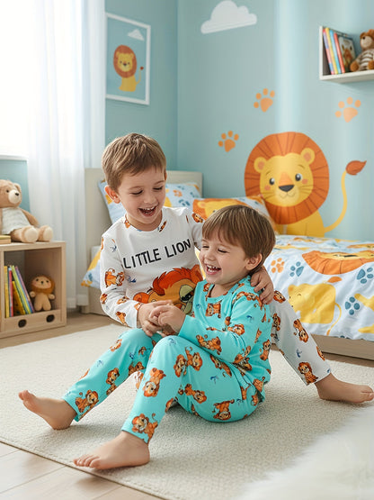 RoarNest – 2-Piece Boys Lion Pajama Set