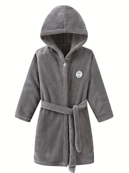 CozyCloud – Kids Hooded Flannel Bathrobe
