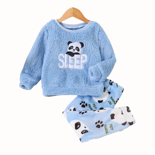 PandaNest – 2-Piece Girls Panda Fleece Pajama Set