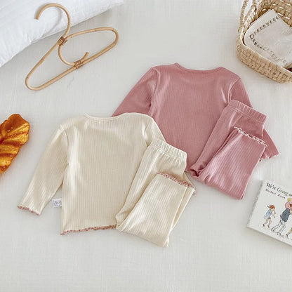 CozyCharm – 2-Piece Girls Warm Pajama Set