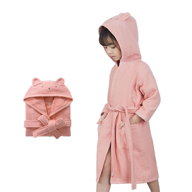 BearCloud – Kids Hooded Cotton Bathrobe