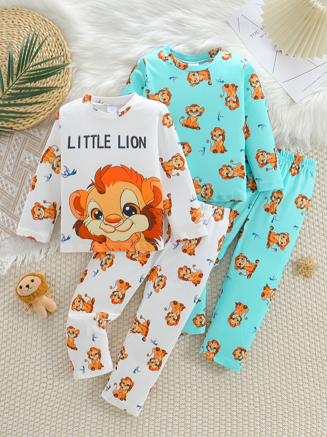 RoarNest – 2-Piece Boys Lion Pajama Set