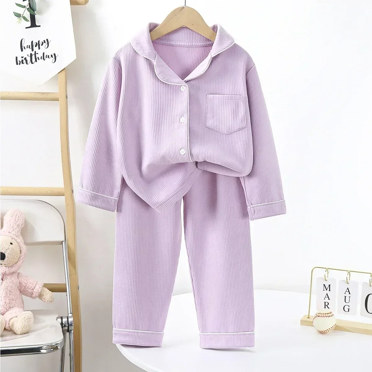 CalmNest – 2-Piece Kids Cotton Pajama Set