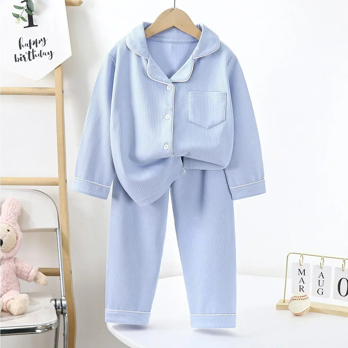 CalmNest – 2-Piece Kids Cotton Pajama Set