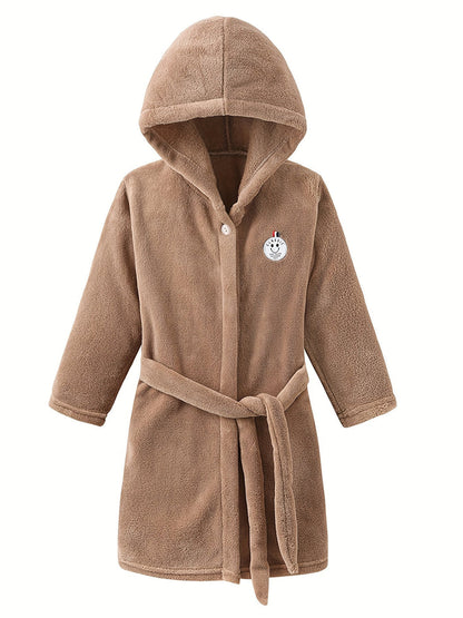 CozyCloud – Kids Hooded Flannel Bathrobe
