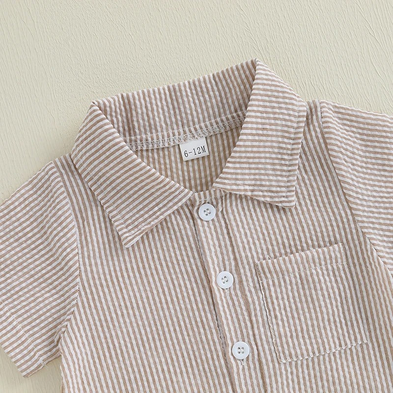 LittleGent – Baby Striped Shirt Romper