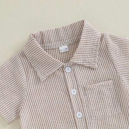 LittleGent – Baby Striped Shirt Romper
