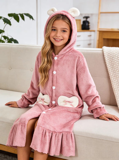 SweetHearts – Girls Hooded Heart Bathrobe