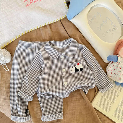 CozyGrid – 2-Piece Kids Plaid Winter Pajama Set