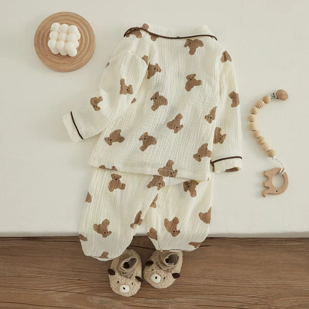 BearHaven – 2-Piece Kids Bear Cotton Pajama Set