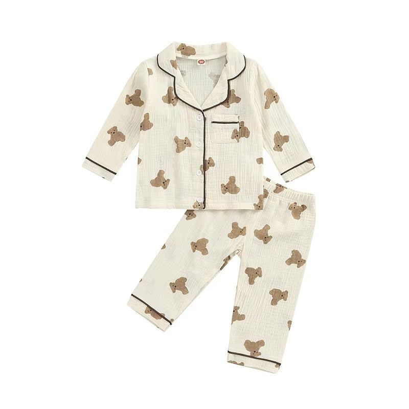 BearHaven – 2-Piece Kids Bear Cotton Pajama Set