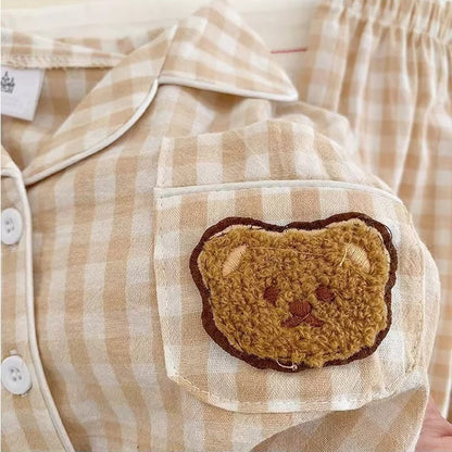 PlaidCubs – 2-Piece Kids Bear Plaid Pajama Set