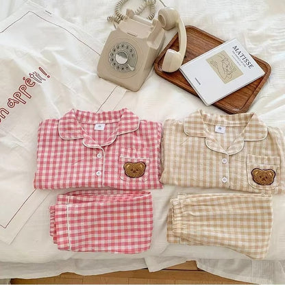PlaidCubs – 2-Piece Kids Bear Plaid Pajama Set