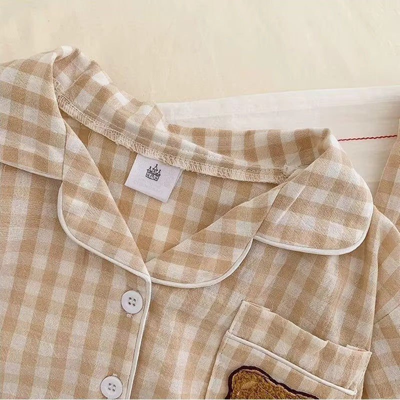 PlaidCubs – 2-Piece Kids Bear Plaid Pajama Set