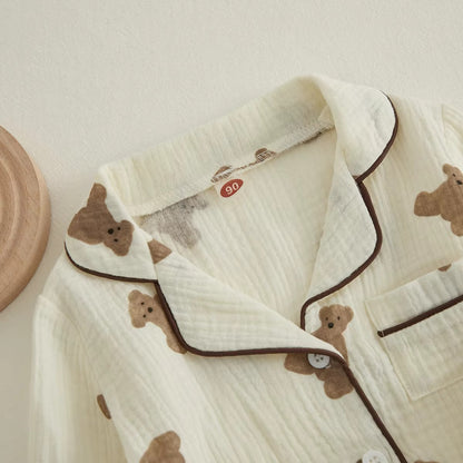 BearHaven – 2-Piece Kids Bear Cotton Pajama Set