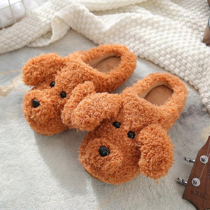 PawSnuggle – Women’s Cozy Fur Dog Slippers