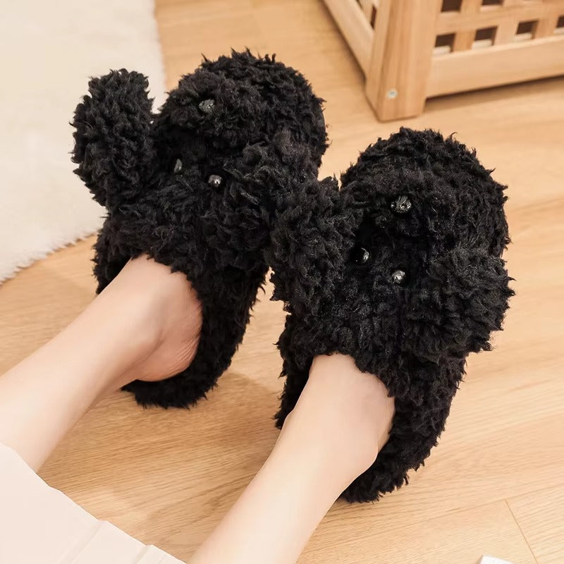 PawSnuggle – Women’s Cozy Fur Dog Slippers